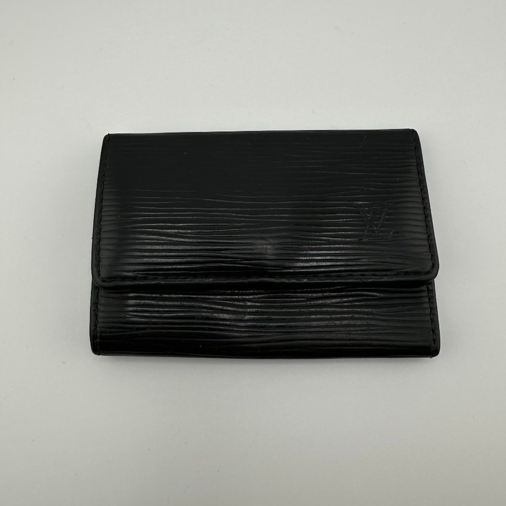 Vintage Louis Vuitton Black Epi Leather 6 Key Holder Case